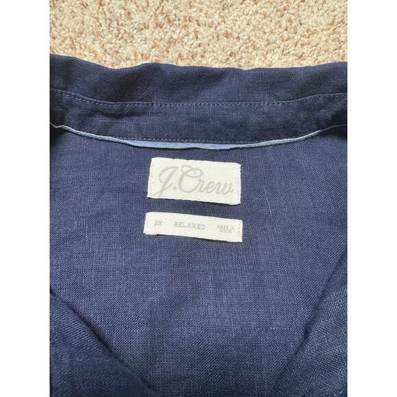 J. CREW Short sleeve Tunic Dress; Navy Blue 100% Linen Women's Dress, 3X; NWOT - Picture 4 of 13